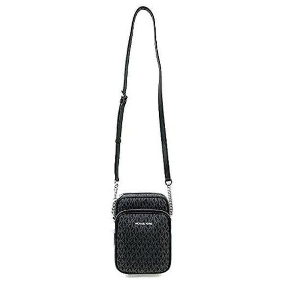 Jet Set Travel Signature PVC Medium Logo Chain Crossbody Flight Bag Black - Picture 6 of 7
